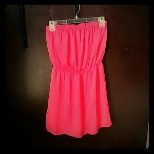 Express coral strapless dress